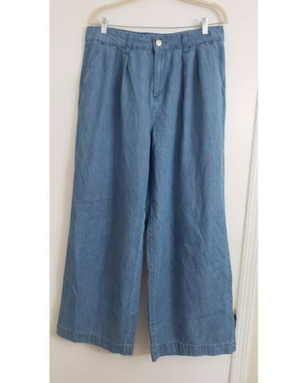 High Rise Baggy Wide Leg Light Blue Denim Sz16 Casual  Relaxed WHO WHAT WEAR